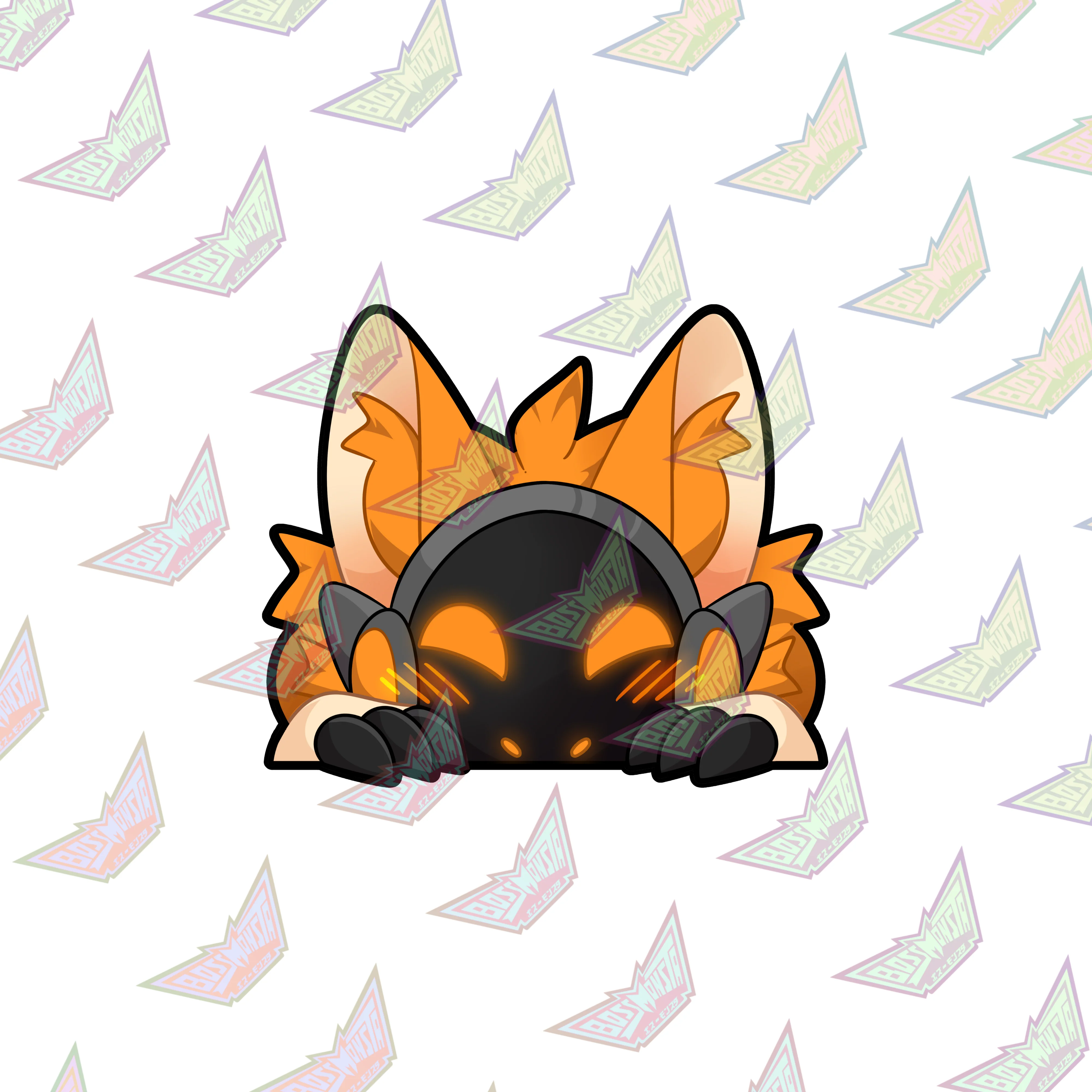Protogen "Peeky" – 3" Glossy Sticker - Image 10