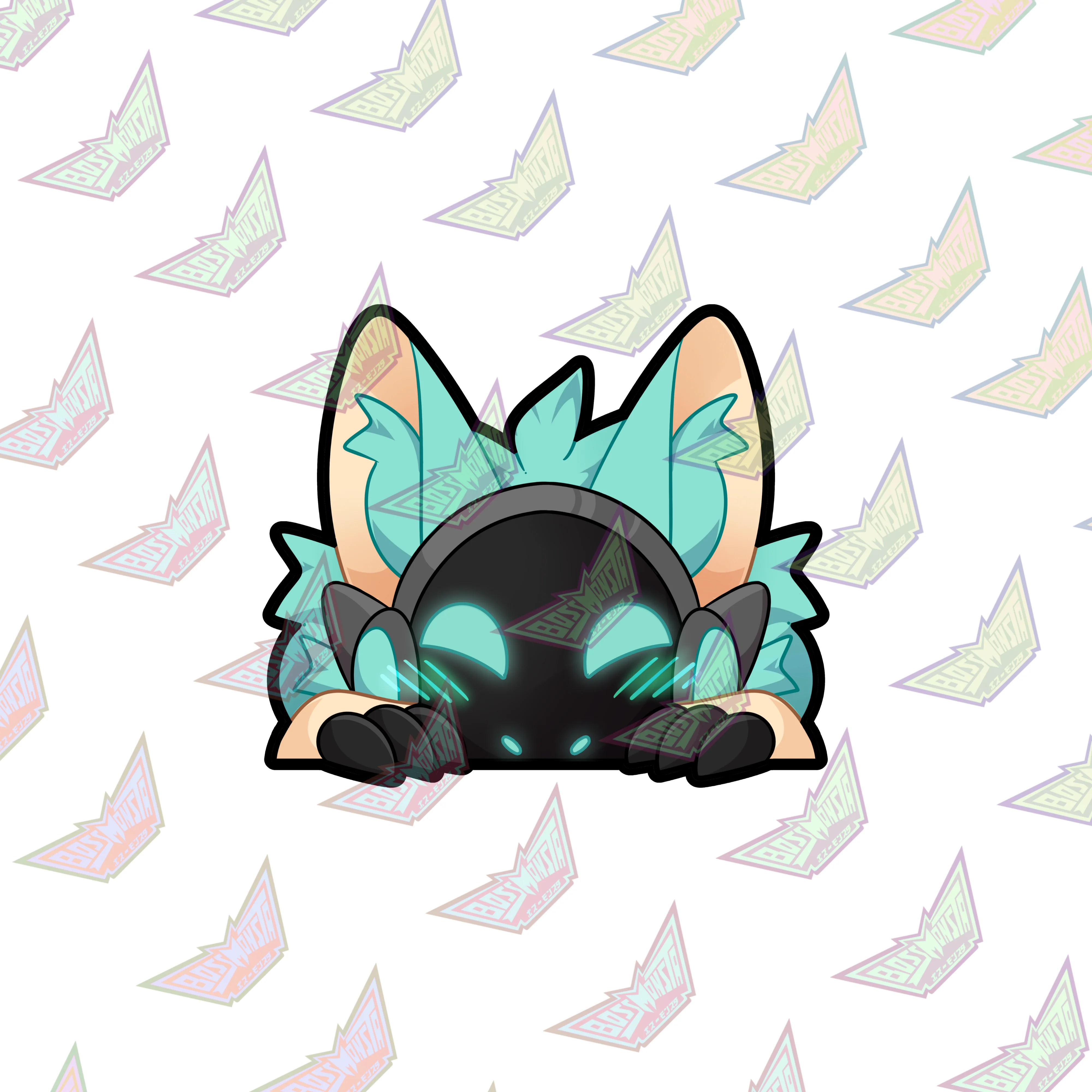 Protogen "Peeky" – 3" Glossy Sticker - Image 11