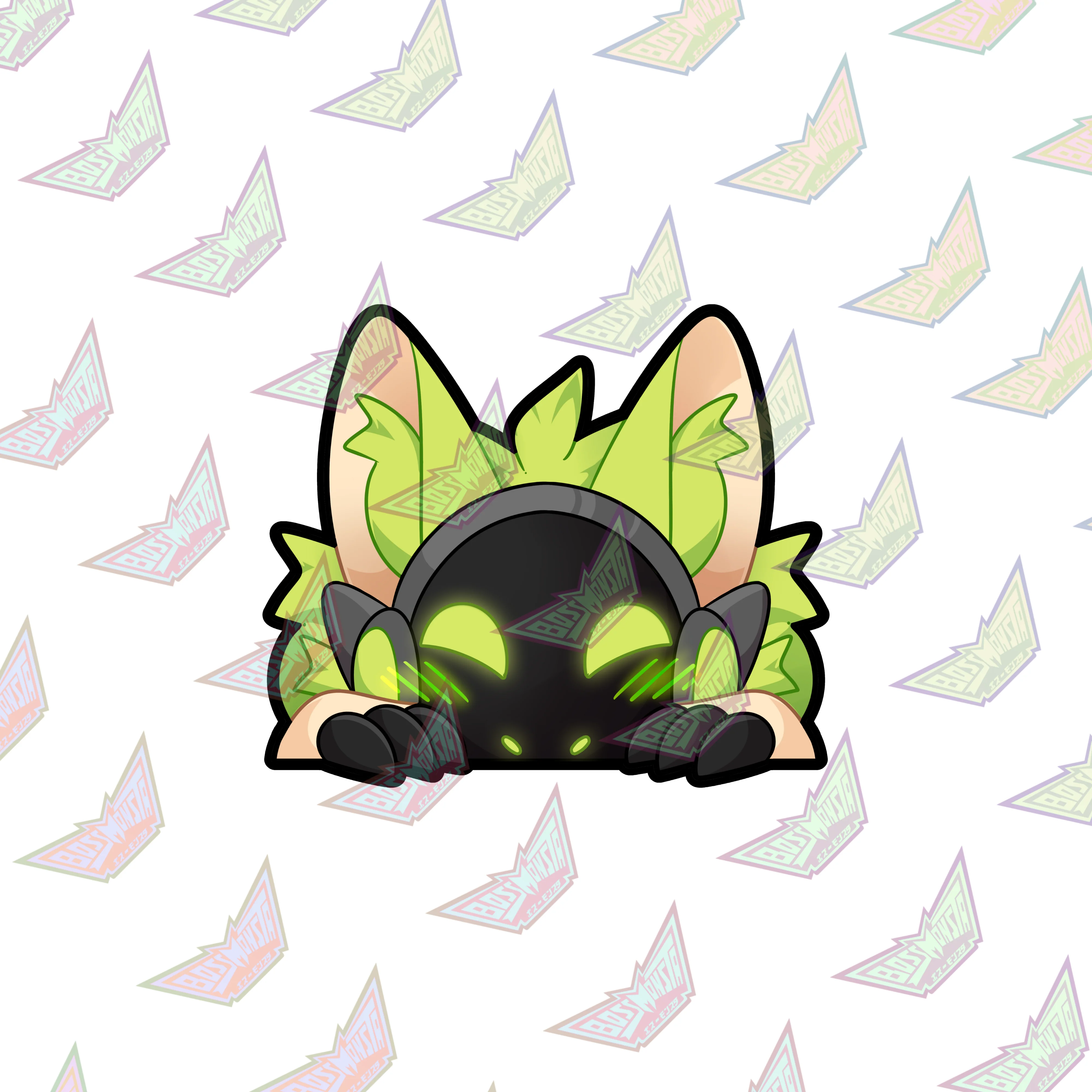 Protogen "Peeky" – 3" Glossy Sticker - Image 4
