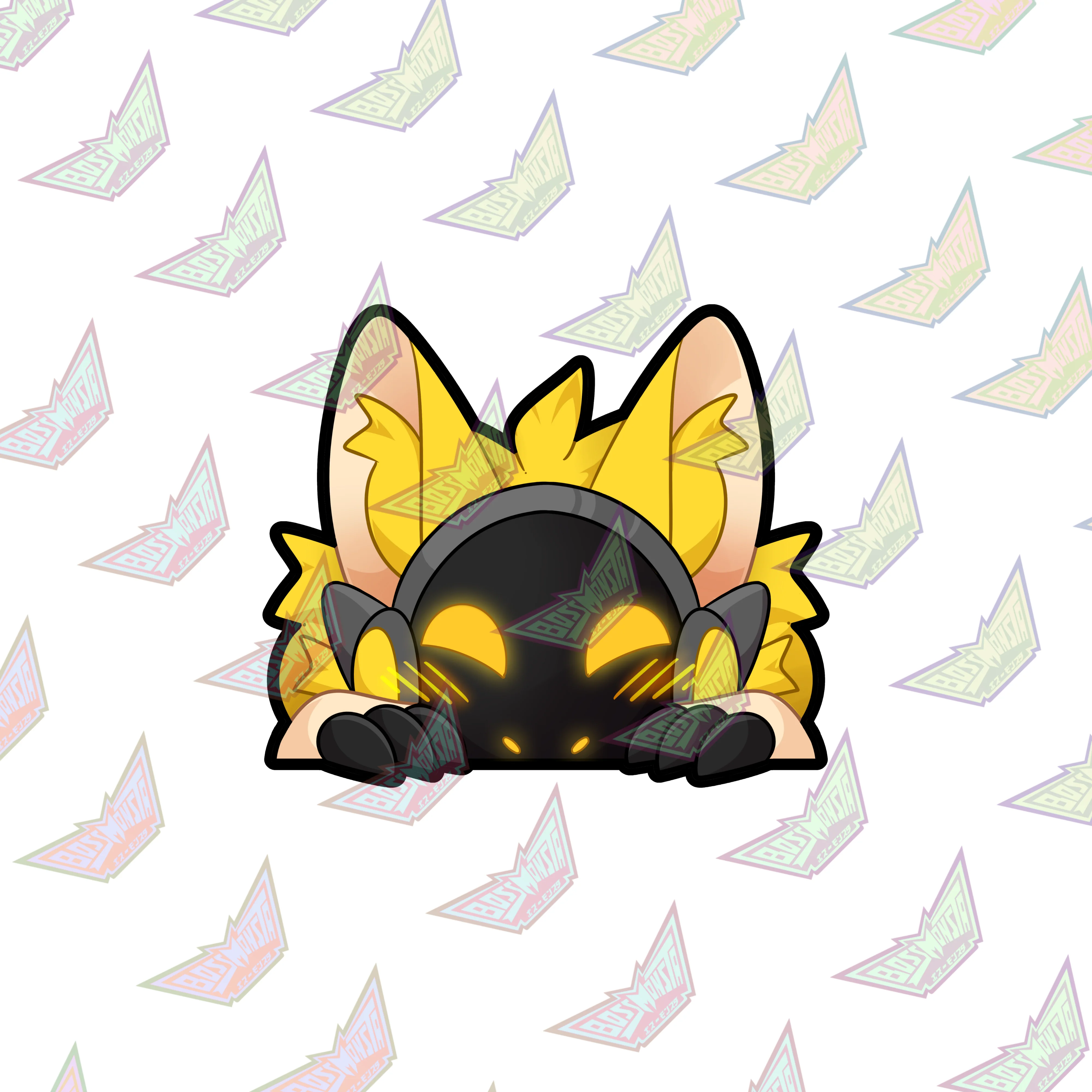 Protogen "Peeky" – 3" Glossy Sticker - Image 5