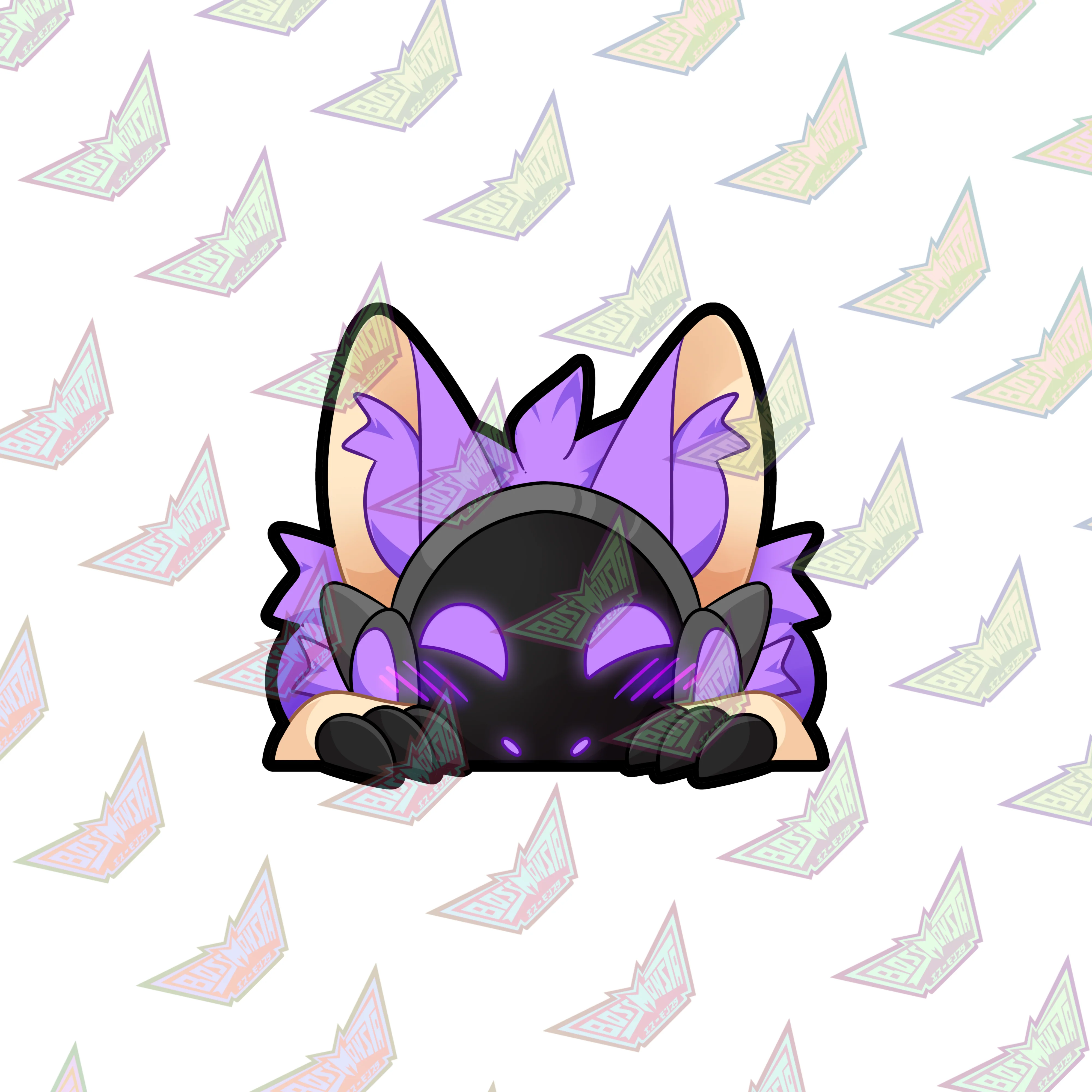 Protogen "Peeky" – 3" Glossy Sticker - Image 6