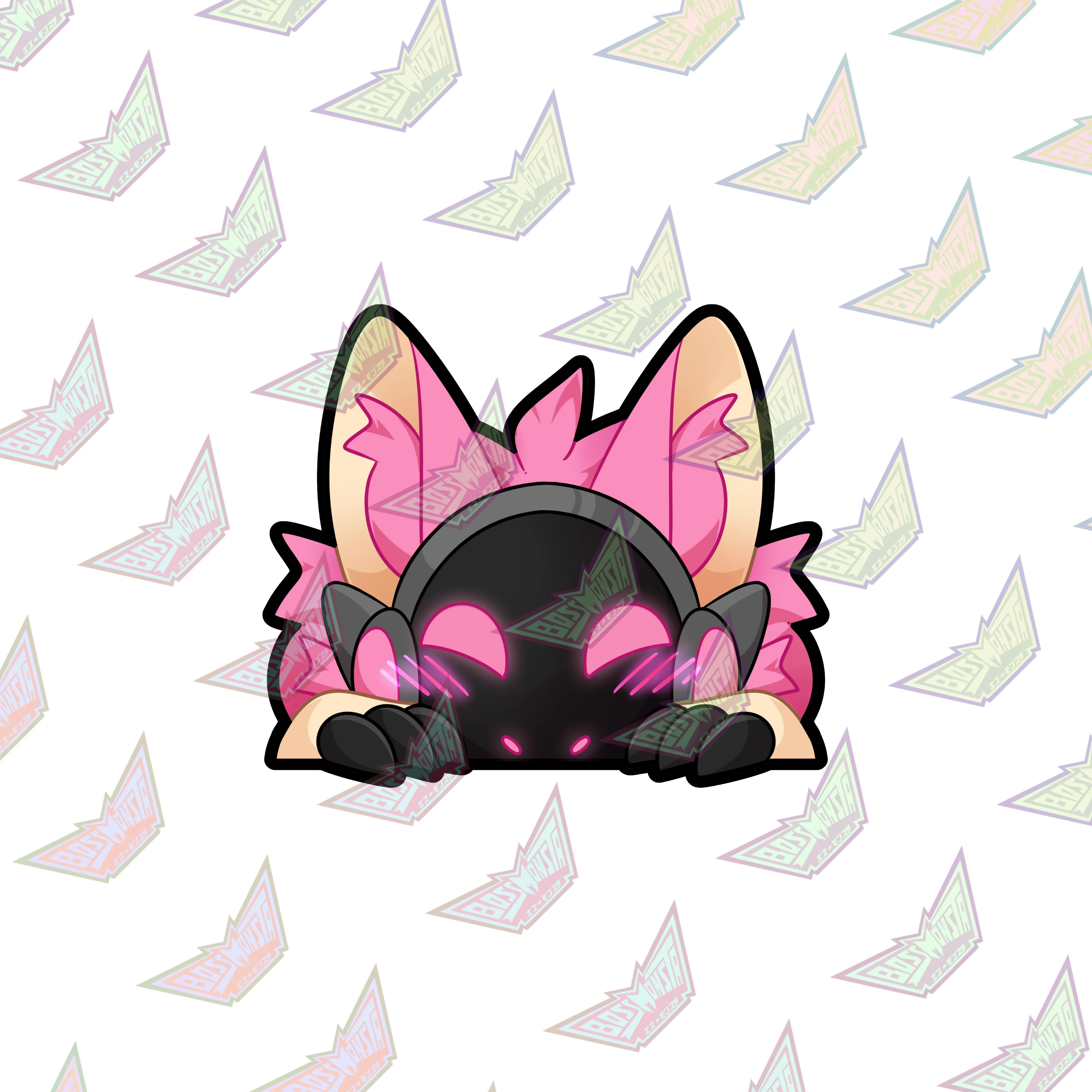Protogen "Peeky" – 3" Glossy Sticker - Image 7
