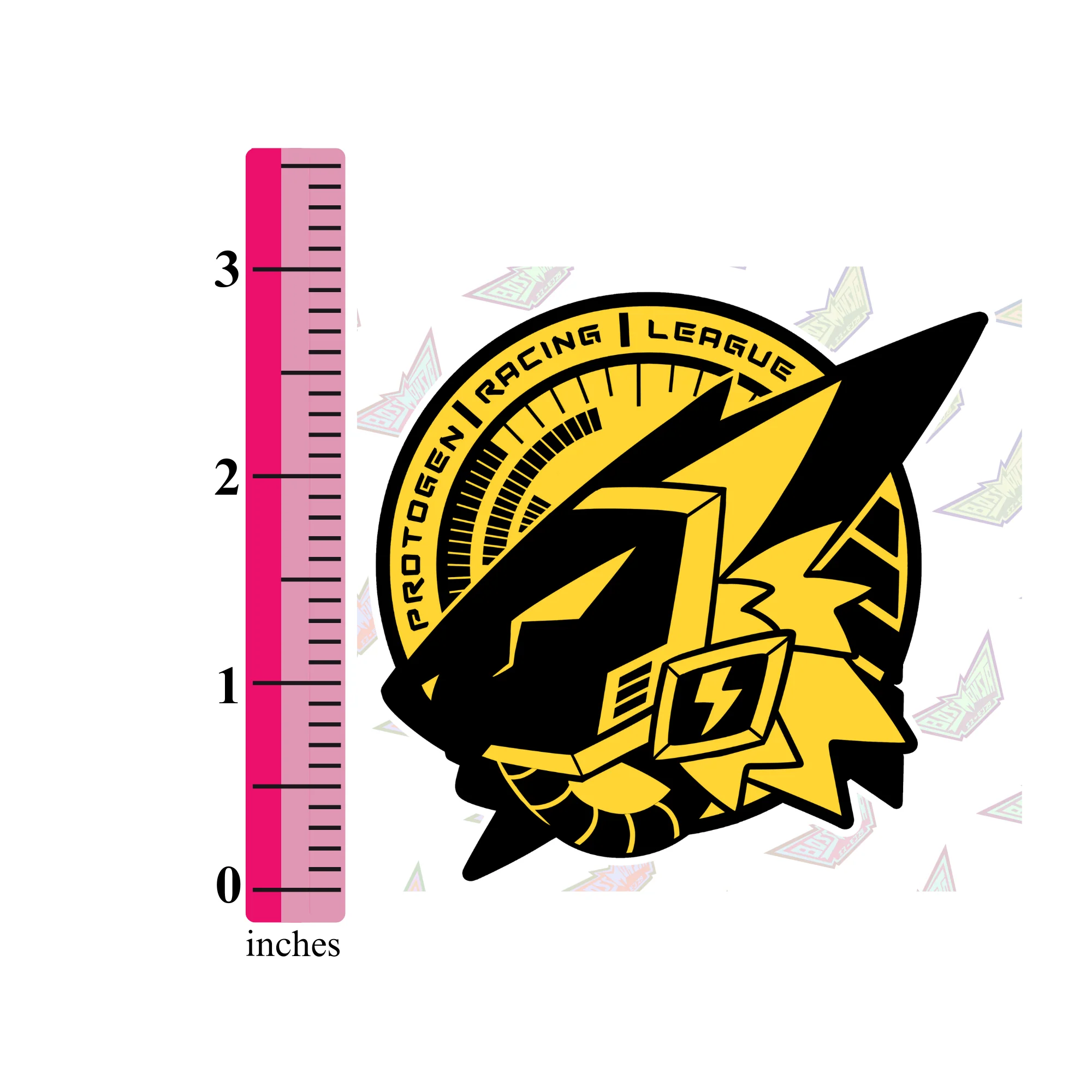Protogen "Racing League" – 3” Glossy Sticker - Image 4