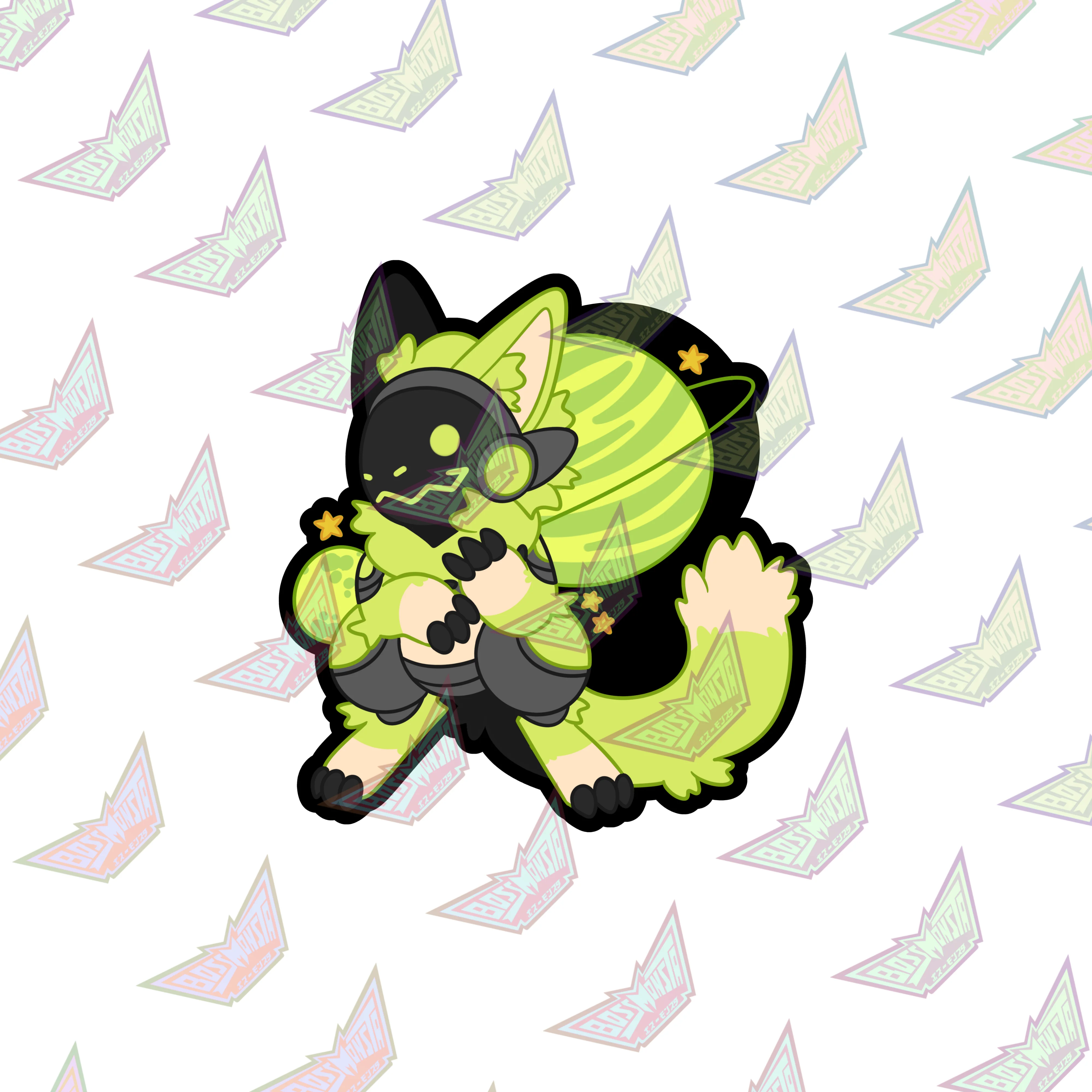 Protogen "Space" – 3” Glossy Sticker - Image 3