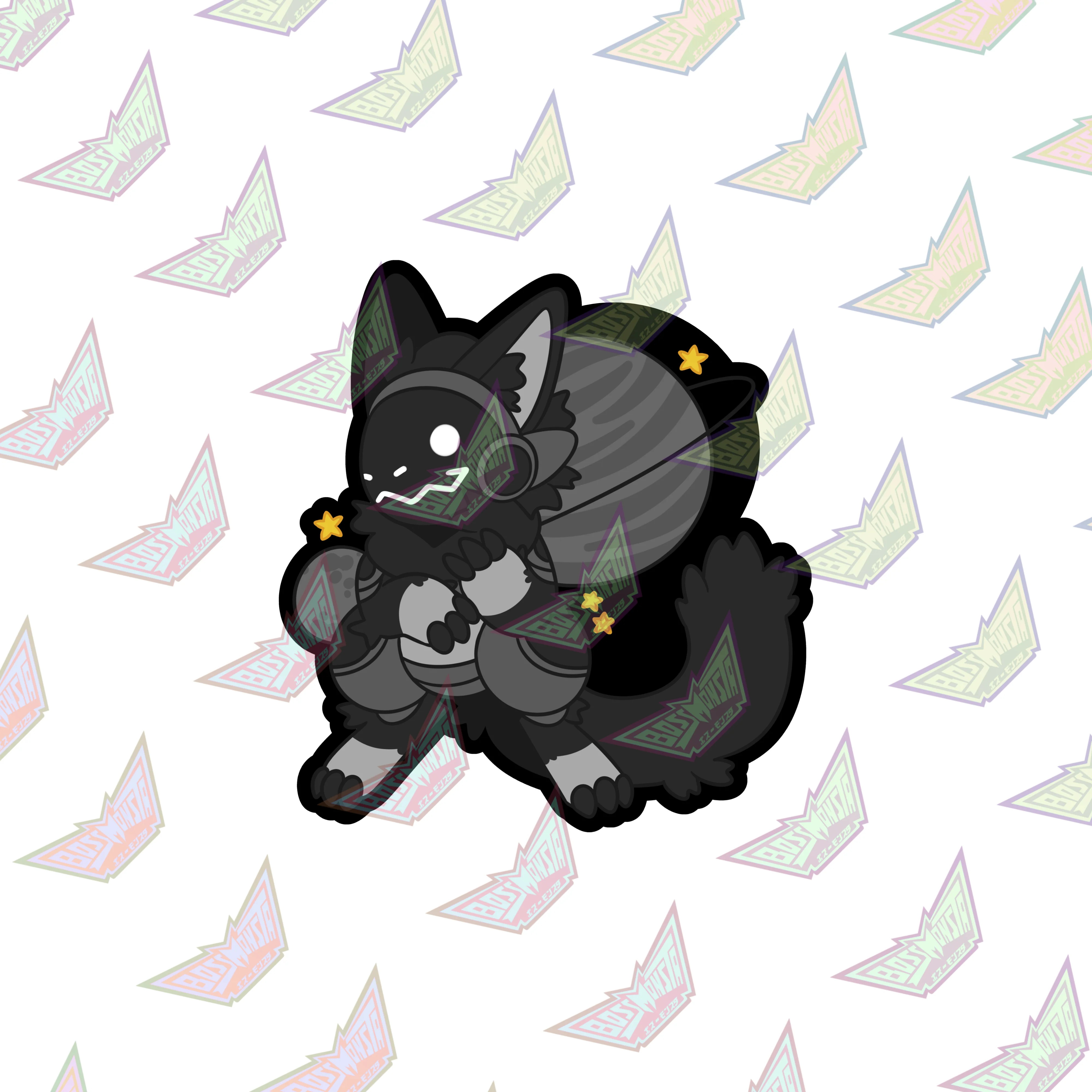 Protogen "Space" – 3” Glossy Sticker - Image 6